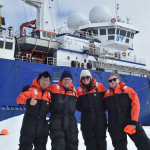 Yipeng He, Robert Mason, Marissa Despins, and Hannah Inman on the Arctic research expedition.